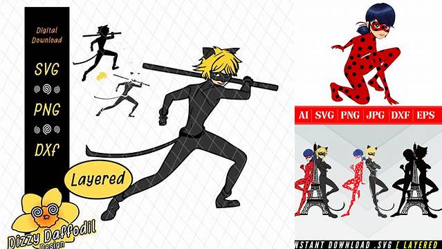 16+ Miraculous Ladybug And Cat Noir Svg Cat Clipart Svg