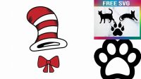 48+ Svg Cat In The Hat Free Cat Paw Print Svg