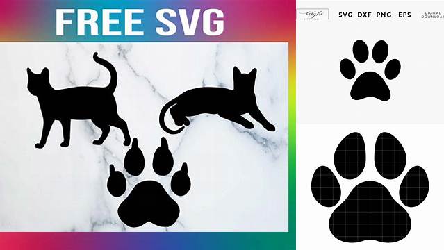 49+ Free Cat Paw Print Svg Tuxedo Cat Svg Free