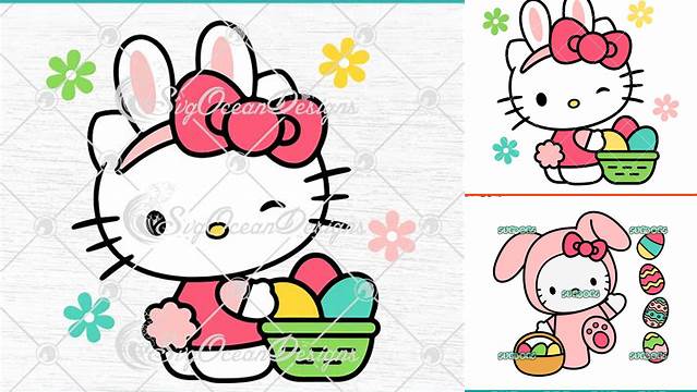 63+ Cute Kitten Svg Hello Kitty Easter Svg