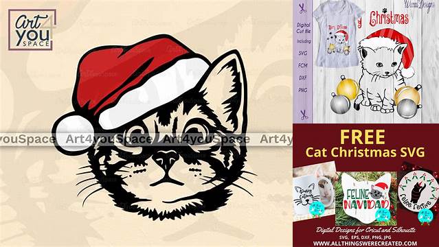 64+ Cat Christmas Svg Free Free Christmas Cat Svg