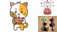 72+ Kawaii Cat Svg Birthday Cat Svg