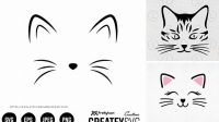 88+ Kitten Face Svg Cat Svg Outline