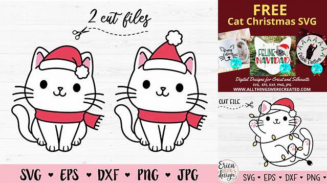 89+ Cat Christmas Svg Cat Ear Svg