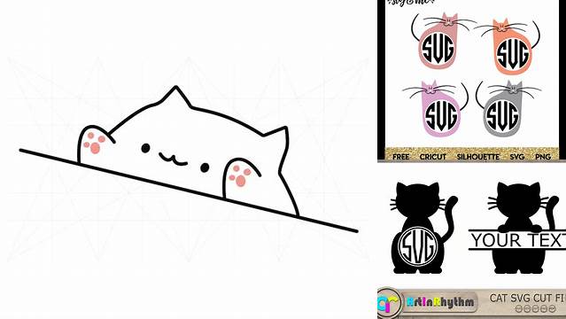 97+ Cat Monogram Svg Bongo Cat Svg