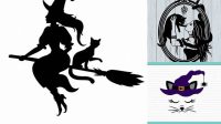 99+ Witch Cat Svg Cat Silhouette Svg Free