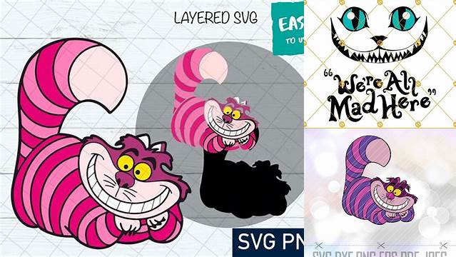 SVG DXF Cheshire cat Layered Cut File Cricut Design Silhouette