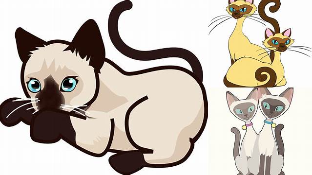 Two Cartoon Siamese Cats PNG, SVG Clip art for Web - Download Clip Art