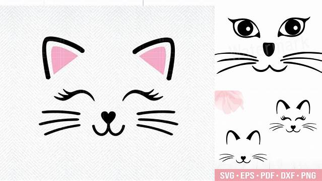 Cat Face SVG Cat Face Kitten Face Cat Whiskers Cat Head | Etsy