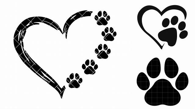 Cat Paw, Dog Paw Print SVG, Pet Paw Print SVG, Dog Love SVG paw Print