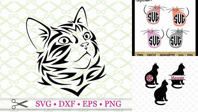 Cat SVG cutting files, cat monogram svg, Kitty Svg, Kitten svg. By