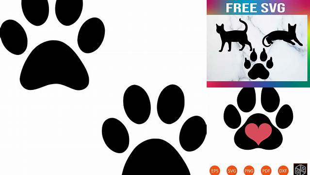 Free Cat Paw Print Svg - Layered SVG Cut File