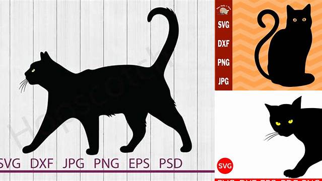 Black Cat SVG, Cat SVG, DXF File, Cuttable File