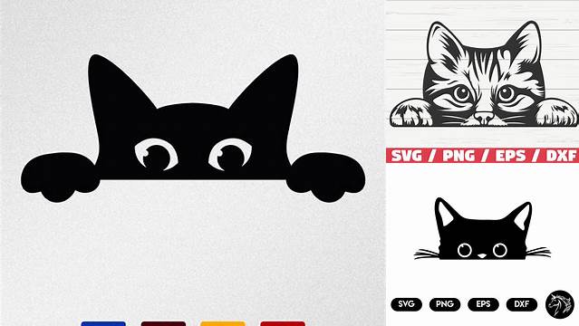 Cute Cat Svg File Peeking Cat Svg Cat Svg Cat Clipart | Etsy