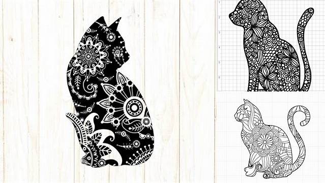 Cat Mandala SVG DXF EPS PNG Cut Files